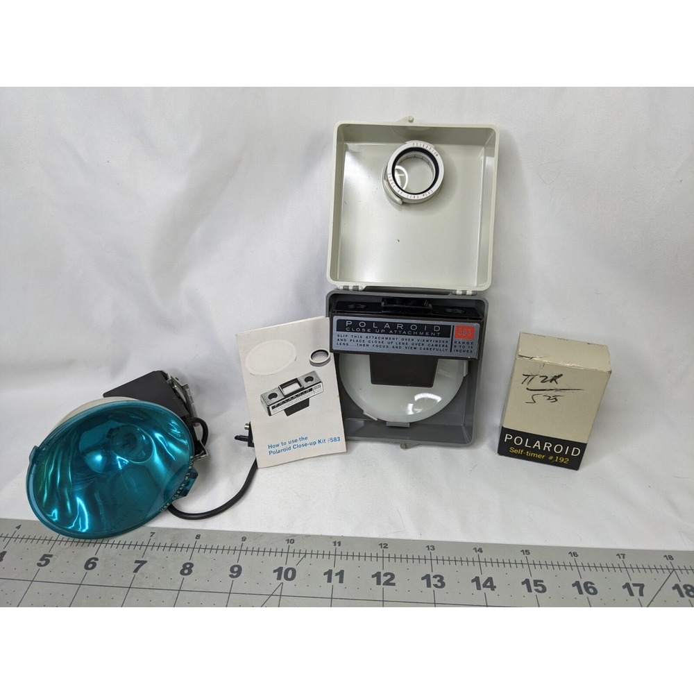Vintage Polaroid‎ Close up Kit 583 Flash Gun 268 Timer 192 Lot For Polaroid